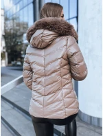 Dámska prešívaná zimná bunda s kapucňou MIRIAL tmavo béžová FashionStreet TY3771 Dámska prešívaná zimná bunda s kapucňou MIRIAL tmavo béžová FashionStreet TY3771