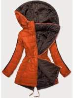 Oranžová obojstranná dámska bunda (W556-1)