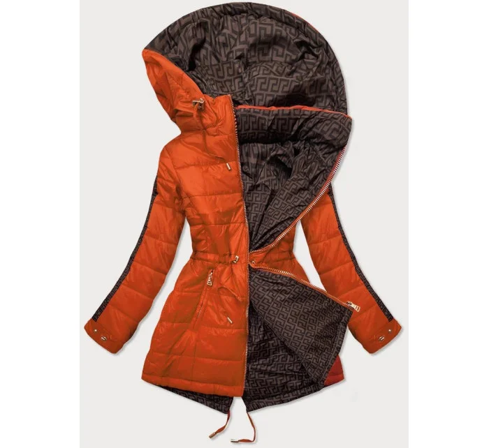 Oranžová obojstranná dámska bunda (W556-1)