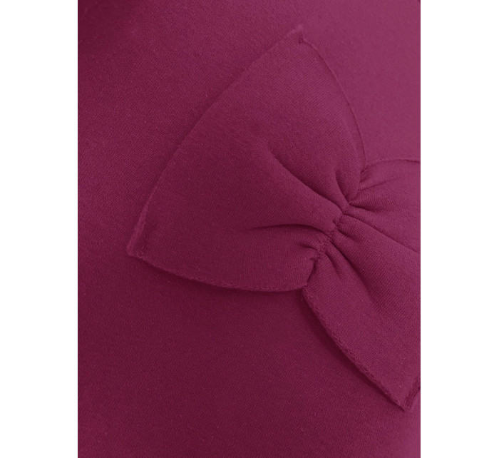 Dámska teplá mikina vo fuchsiovej farbe s mašľami (23999)