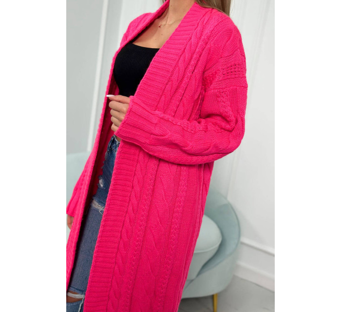 Pletený svetr růžový neon
