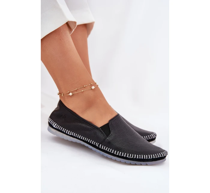 Skórzane Baleriny Maciejka T3512-71 Czarne