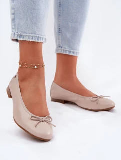 Kožené Baletky Dámské model 21695046 Béžové - Maciejka