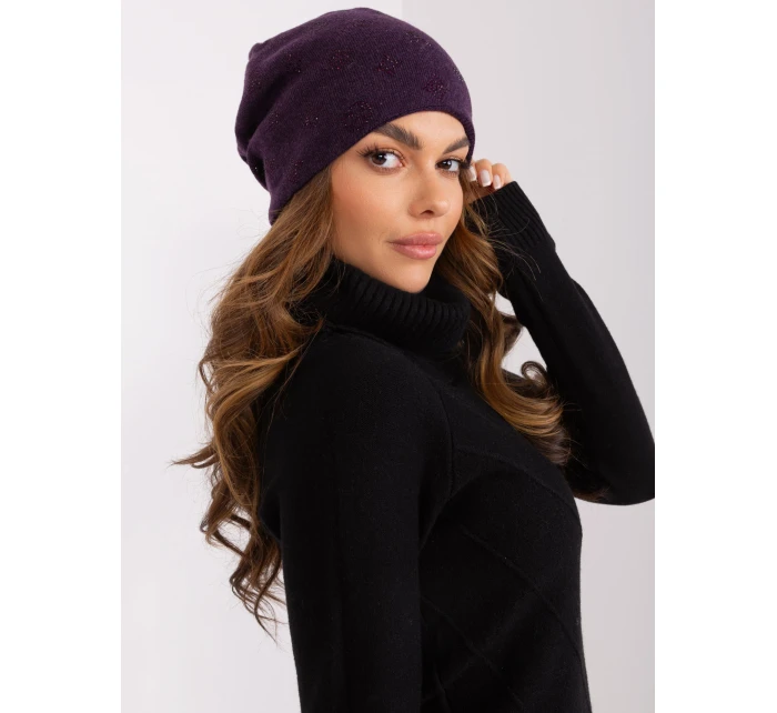 Czapka AT CZ model 19335580 ciemny fioletowy - FPrice Czapka AT CZ model 19335580 ciemny fioletowy - FPrice