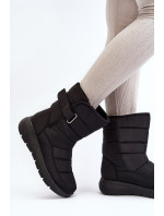 Dámske zateplené snehové topánky so suchým zipsom Black Jawora