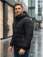 Pánská prošívaná zimní bunda s kapucí černá Dstreet model 21993617 - FashionStreet