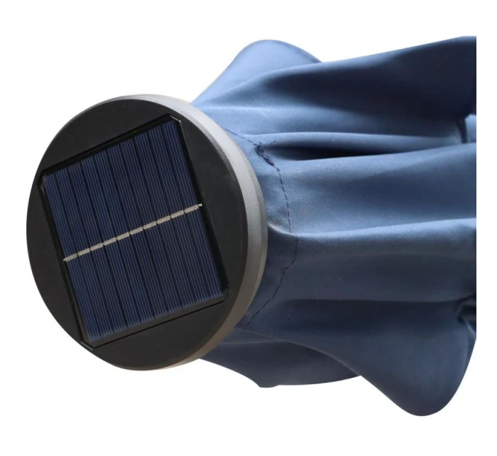 ZÁHRADNÝ SLNEČNÍK S LED OSVETLENÍM 300CM NÁMORNÍCKA MODRÁ