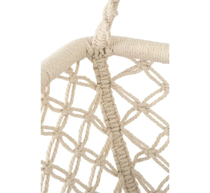 ZÁVESNÉ SEDADLO HAMMOCK Čapí hniezdo 78x64CM ECRU