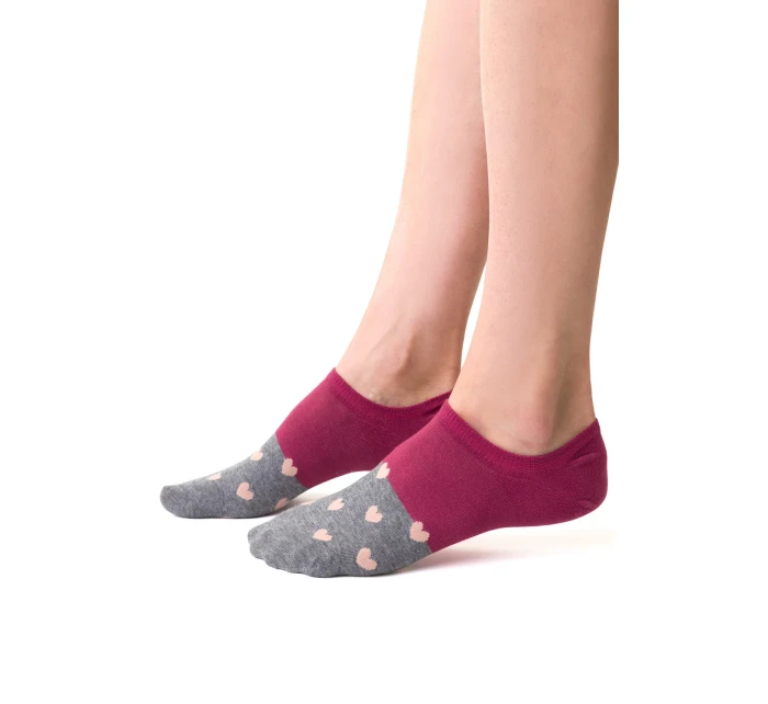 Steven 021 vzorované ponožky farba:bordová/sýrová 060