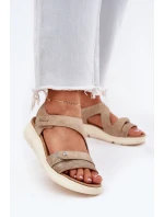 Sandały Damskie Na Koturnie Beżowe Maroriella