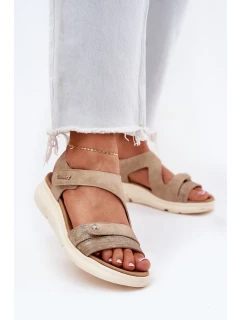 Dámské Sandály Na Klínu Béžové model 21694194 - EVENTO