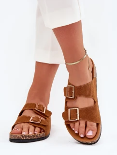 Dámské Pantofle Se Zlatými Přezkami A Camel model 21703245 - Boto