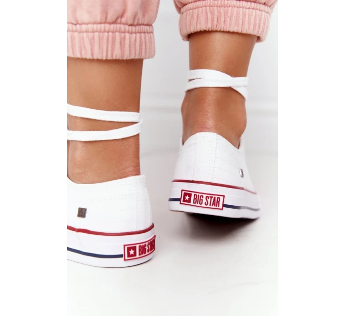 Damskie Trampki Big Star Gumowy Nosek Białe DD274336