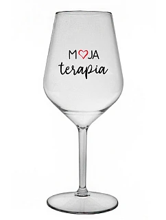 MOJA TERAPIA - priehľadný nerozbitný pohár na víno 470 ml