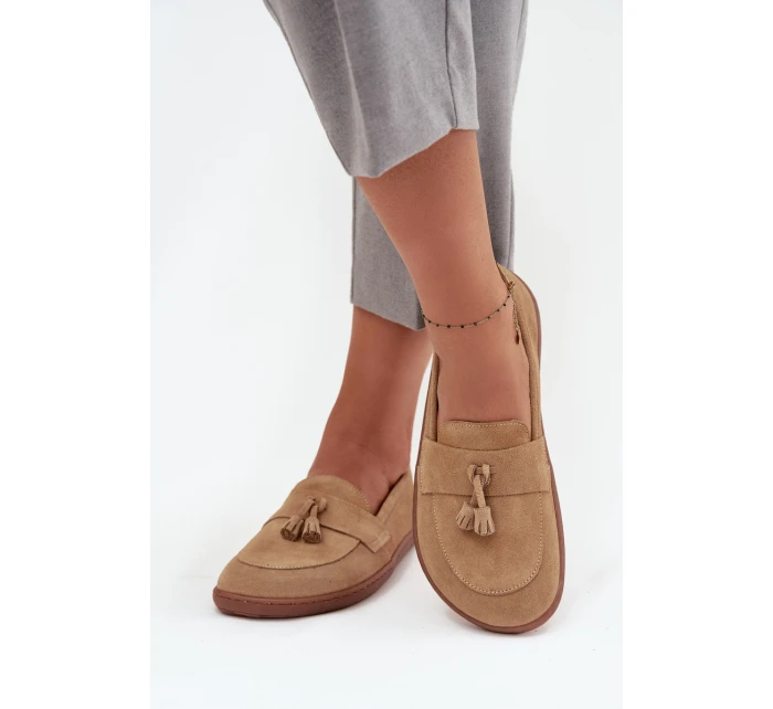 Dámske mokasíny Barefoot 322 Beige - Zazoo