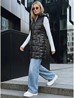 Dámská prošívaná vesta TY5257 s kapucí černá - FashionStreet Dámská prošívaná vesta TY5257 s kapucí černá - FashionStreet