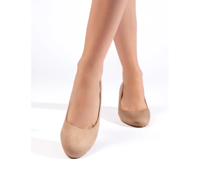 Praktické hnedé lodičky pre ženy na širokom podpätku Praktické hnedé lodičky pre ženy na širokom podpätku