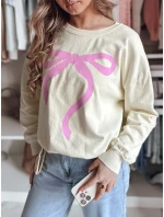 Dámska nadrozmerná mikina SOFTTIE béžová FashionStreet BY1356 Dámska nadrozmerná mikina SOFTTIE béžová FashionStreet BY1356