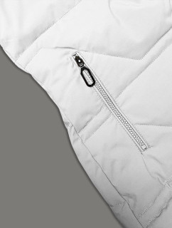 Bílá dámská zimní bunda J Style s kapucí (16M9099-281)