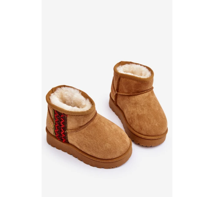 Śniegowce Botki Ocieplane Dziecięce Camel Leonora