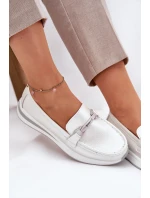 Skórzane Mokasyny Damskie S.Barski GR51-598 Perłowe