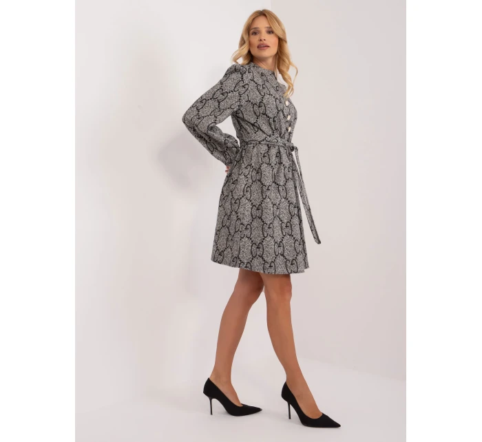 LK SK 509107 šaty.00X sivá čierna