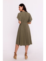 B278 Roztiahnuté šaty - olivovo zelené