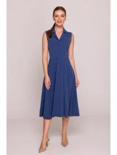 Košilové šaty ve střihu modré model 21154761 - STYLOVE
