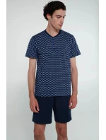 Pyžamo s knoflíkovou légou model 20796587 modré - Vamp