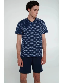 Pyžamo s knoflíkovou légou model 20796587 modré - Vamp