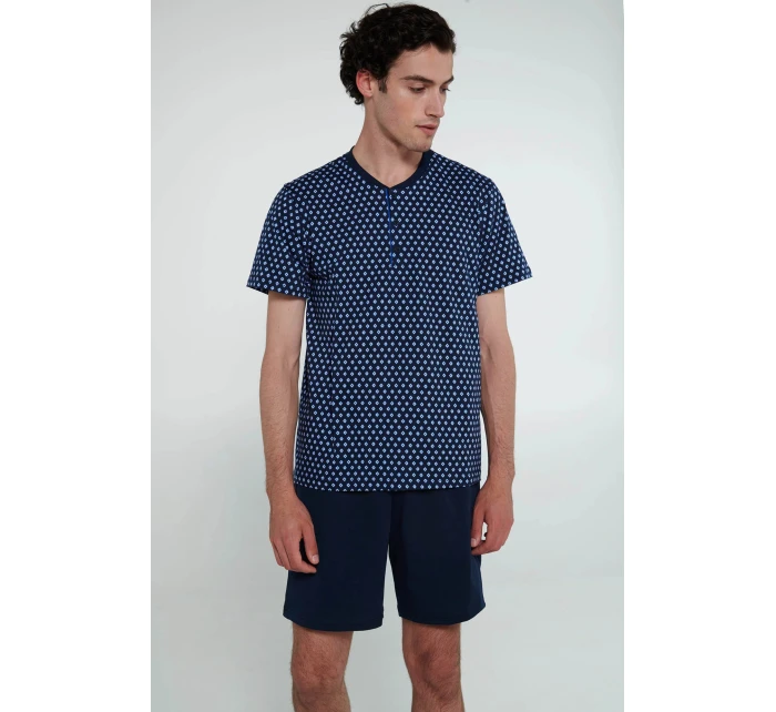 Pyžamo s knoflíkovou légou model 20796587 modré - Vamp