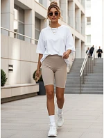 Dámske športové cyklistické šortky v béžovo-sivej farbe FashionStreet SY0568 Dámske športové cyklistické šortky v béžovo-sivej farbe FashionStreet SY0568