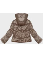 Krátká dámská bunda v karamelové barvě s odepínací kapucí model 19422313 - S'WEST Krátká dámská bunda v karamelové barvě s odepínací kapucí model 19422313 - S'WEST