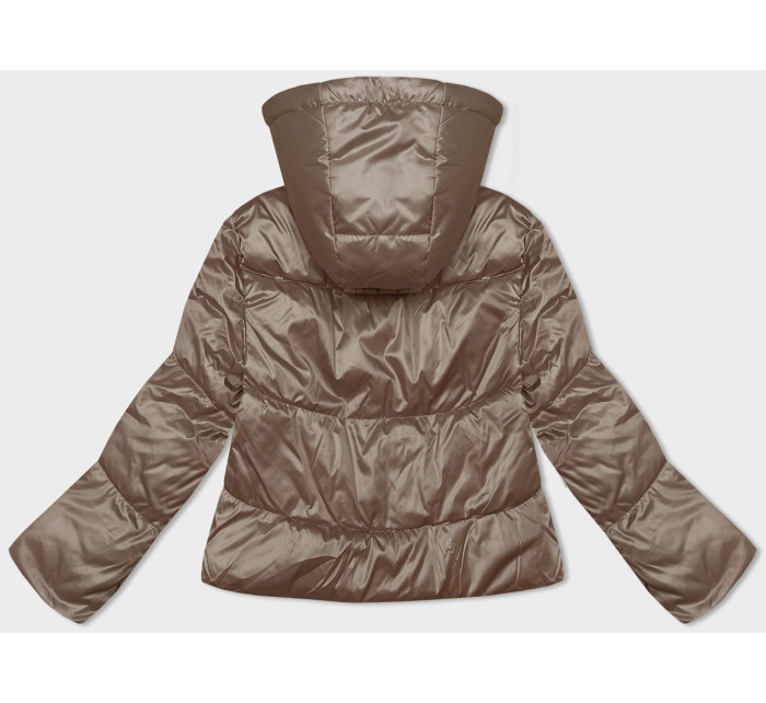 Dámska krátka bunda karamelovej farby s odnímateľnou kapucňou S'West (B8228-101)