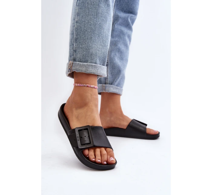 Klapki Damskie Big Star z Klamrą Czarne FF274A389