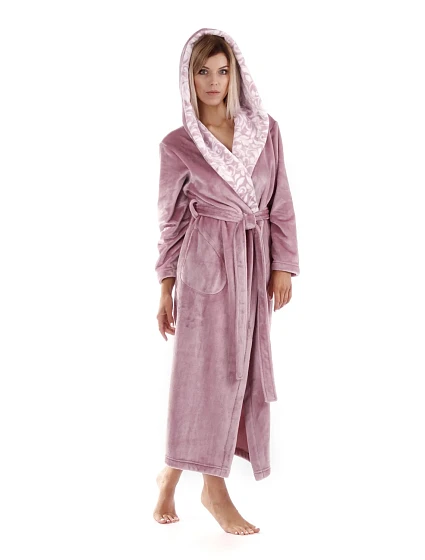 Dámsky župan Flora s kapucňou 3956 4353 mauve mist - Vestis Dámsky župan Flora s kapucňou 3956 4353 mauve mist - Vestis