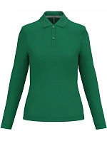 K 244 Dámské piqué polo s dlouhým rukávem model 22507070 kelly green - Kariban