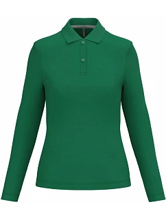 K 244 Dámské piqué polo s dlouhým rukávem model 22507070 kelly green - Kariban