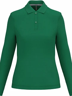 Kariban K 244 Dámske polo tričko s dlhým rukávom z piké 20.K244 kelly green