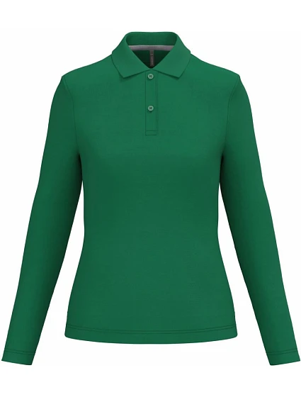 Kariban K 244 Dámske polo tričko s dlhým rukávom z piké 20.K244 kelly green Kariban K 244 Dámske polo tričko s dlhým rukávom z piké 20.K244 kelly green