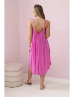 Viskózové šaty na ramínka růžový