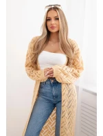 Svetr dlouhý kardigan Super KID model 20247423 broskev - K-Fashion