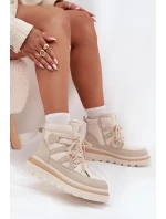 Damskie Botki Trapery Na Platformie Jasnobeżowe Liorae Damskie Botki Trapery Na Platformie Jasnobeżowe Liorae