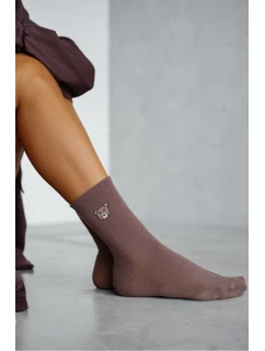 Dámske ponožky s medvedíkom - hnedé