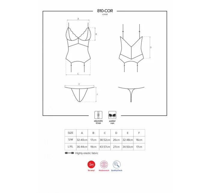 Korzet model 5236996 black corset - Obsessive