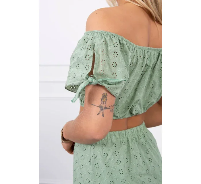 Tmavo mätová vyšívaná sada Tmavo mätová vyšívaná sada