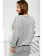 Blúzka + pruhované šaty šedej Blúzka + pruhované šaty šedej