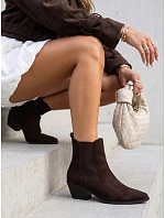 Botki damskie zamszowe na brązowe model 22346308 - FashionStreet