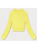 Tenká krátká žlutá dámská tepláková mikina model 18378918 - J.STYLE