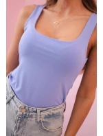 Dámská halenka na ramínka s výstřihem fialka